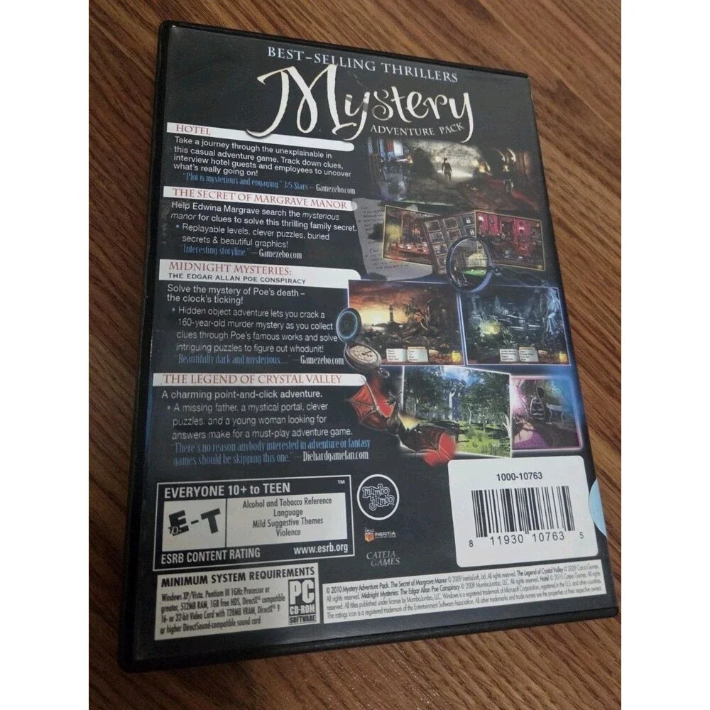 Mystery Adventure Pack PC 4 Games 2 Disc Hotel Margrave Midnight Mysteries